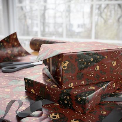 'Miss Sleigh' Gothmas Rebel Skull Gift Wrapping Paper
