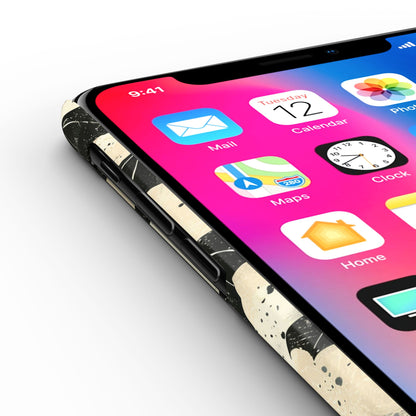 Alternative bat pattern phone case - protective tech accessory featuring playful gothic design