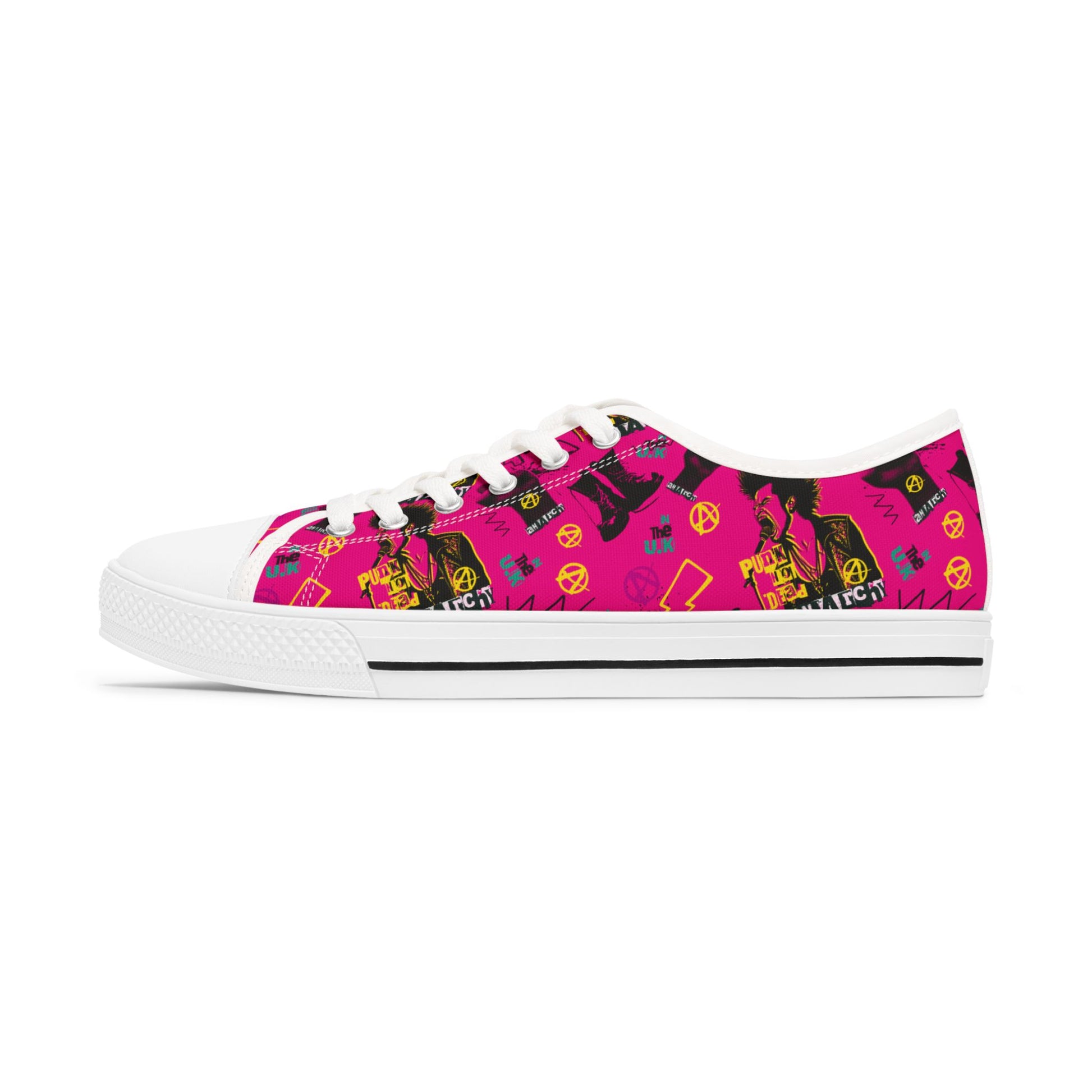 Pink punk sneakers - alternative footwear featuring fierce feminine design and rebel style