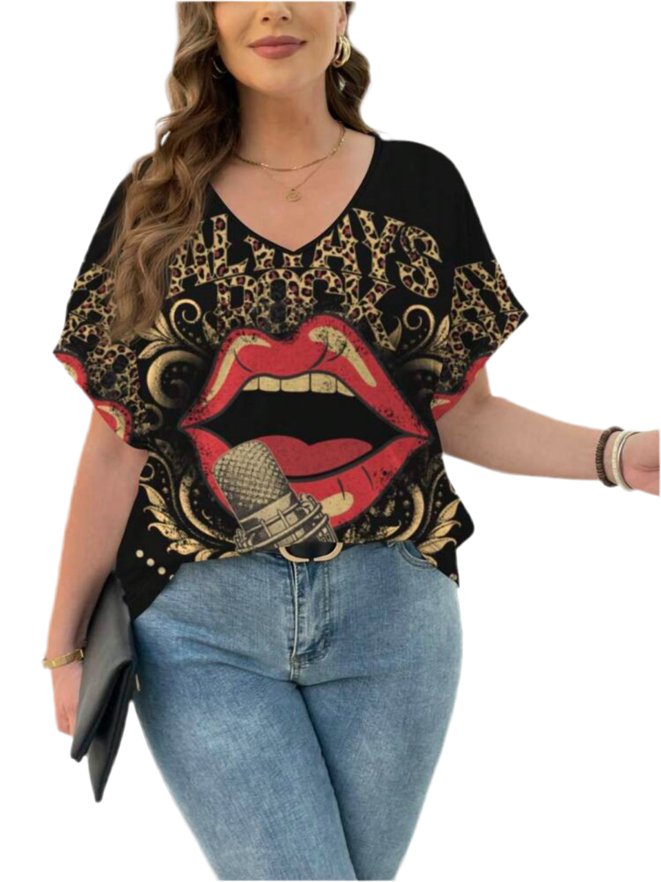 The Rock Collective Lips Like Fire Mic Tee