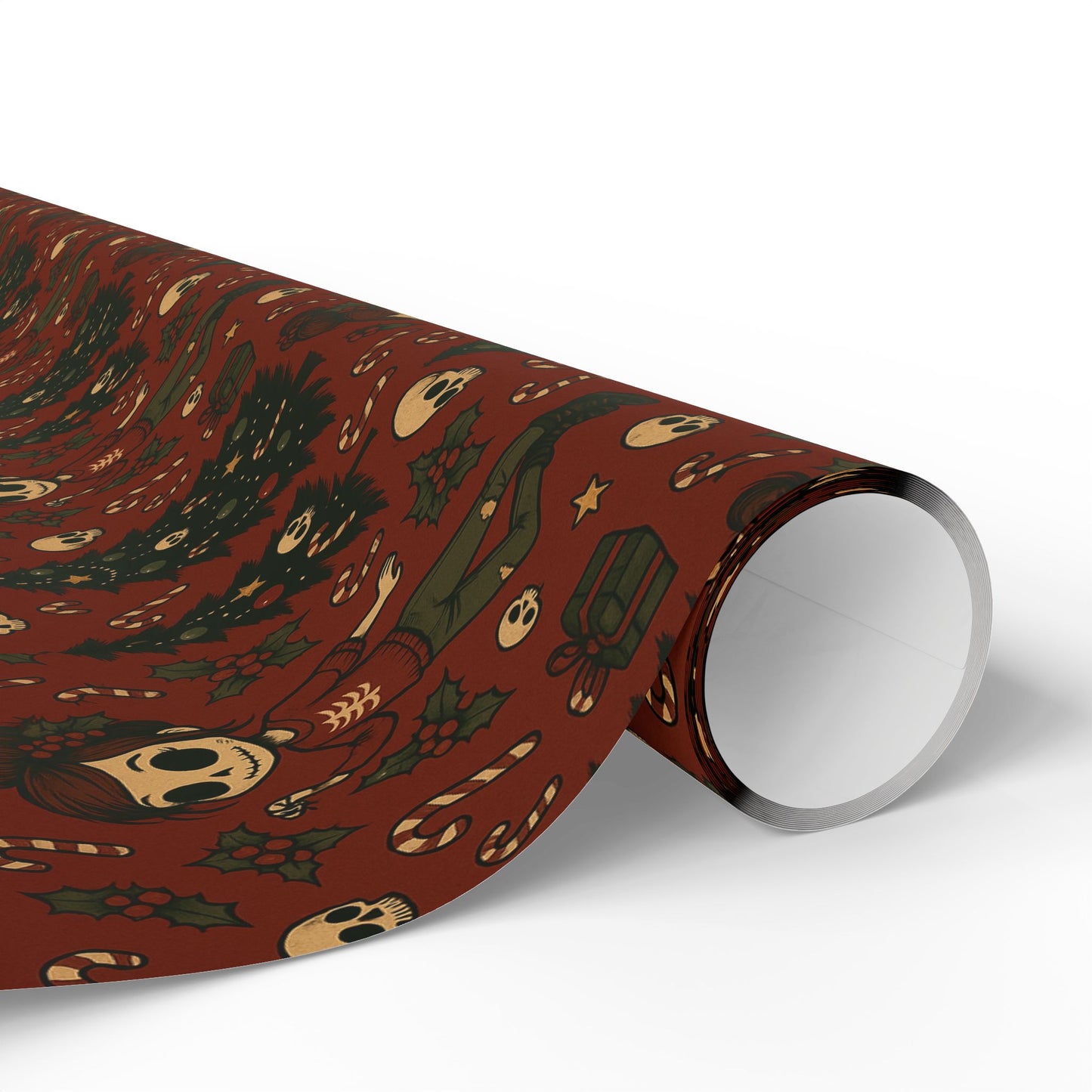 'Miss Sleigh' Gothmas Rebel Skull Gift Wrapping Paper