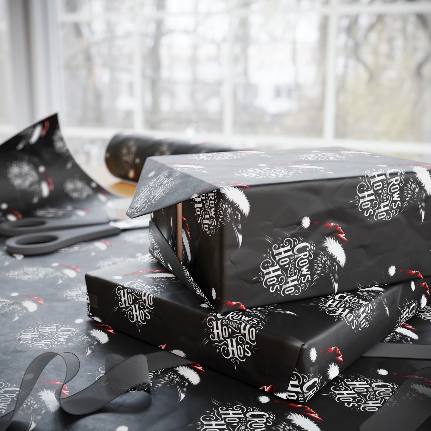 Hoe Hoe Hoe Ravens Christmas Gift Wrapping Paper