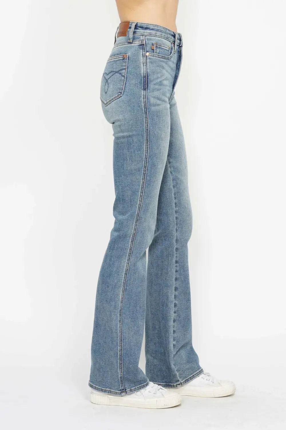 Judy Blue Jeans - Full Size Tummy Control Bootcut Jeans w/ Back Embroidered Pockets