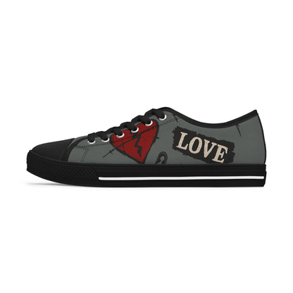 Barbed Love sneakers with gothic barbed heart motif
Edgy punk rock sneakers with barbed-wire heart design
Alternative fashion sneakers with rebellious gothic edge