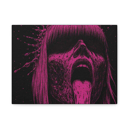 Neon Horror Portrait Canvas
