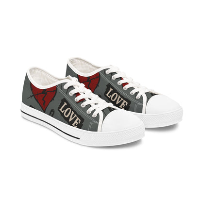 Barbed Love sneakers with gothic barbed heart motif
Edgy punk rock sneakers with barbed-wire heart design
Alternative fashion sneakers with rebellious gothic edge