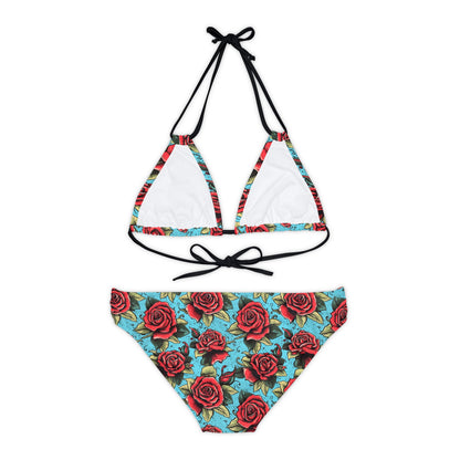 Dark siren strappy bikini set with dark design - alternative swimwear featuring edgy details and inclusive sizing S-5XL