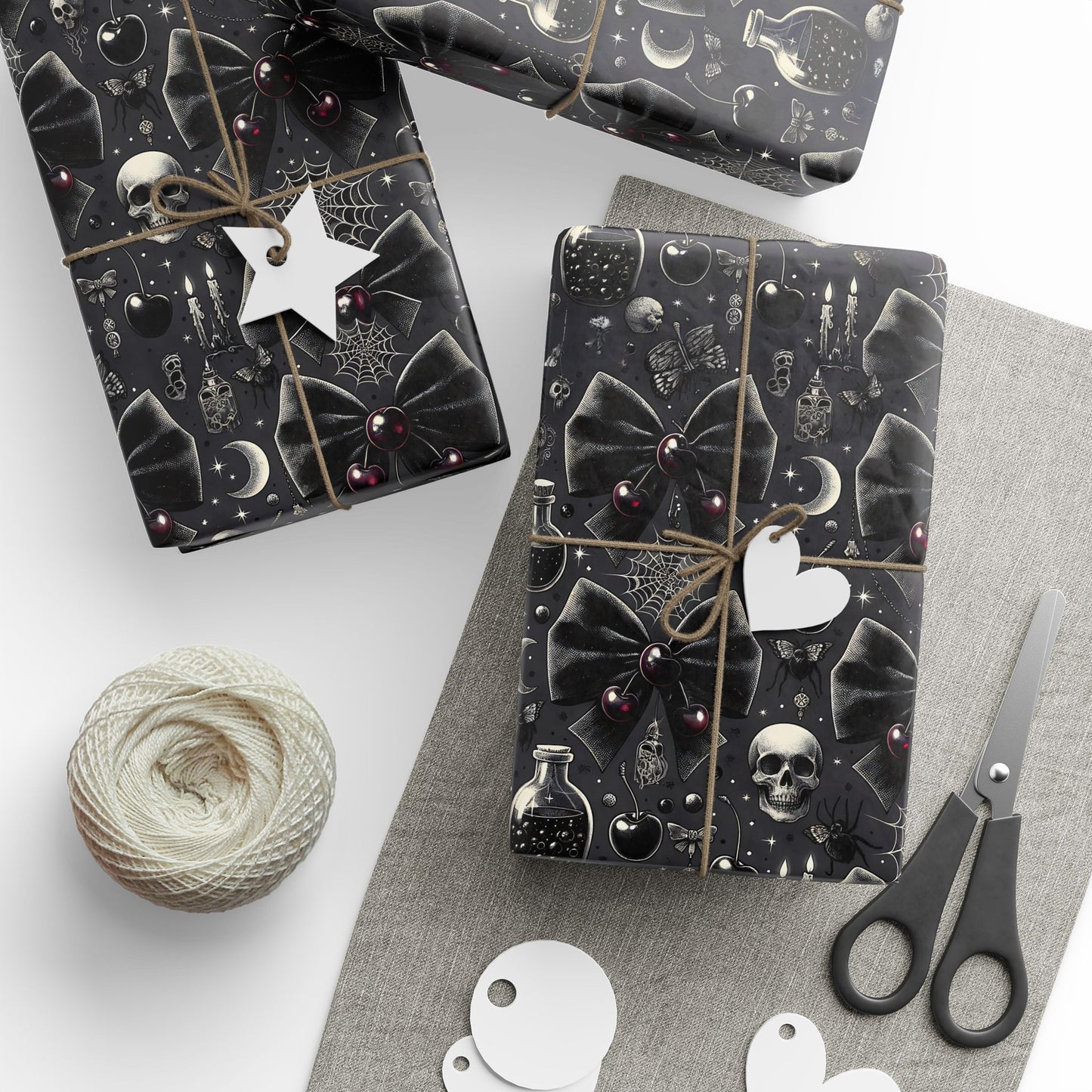 Bows, Bells and Remedy Gothic Holiday Wrapping Paper