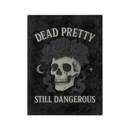 Dead Pretty gothic blanket with floral shadow motif
Alternative fashion gothic blanket for home decor
Edgy punk rock velveteen throw in gothic floral design