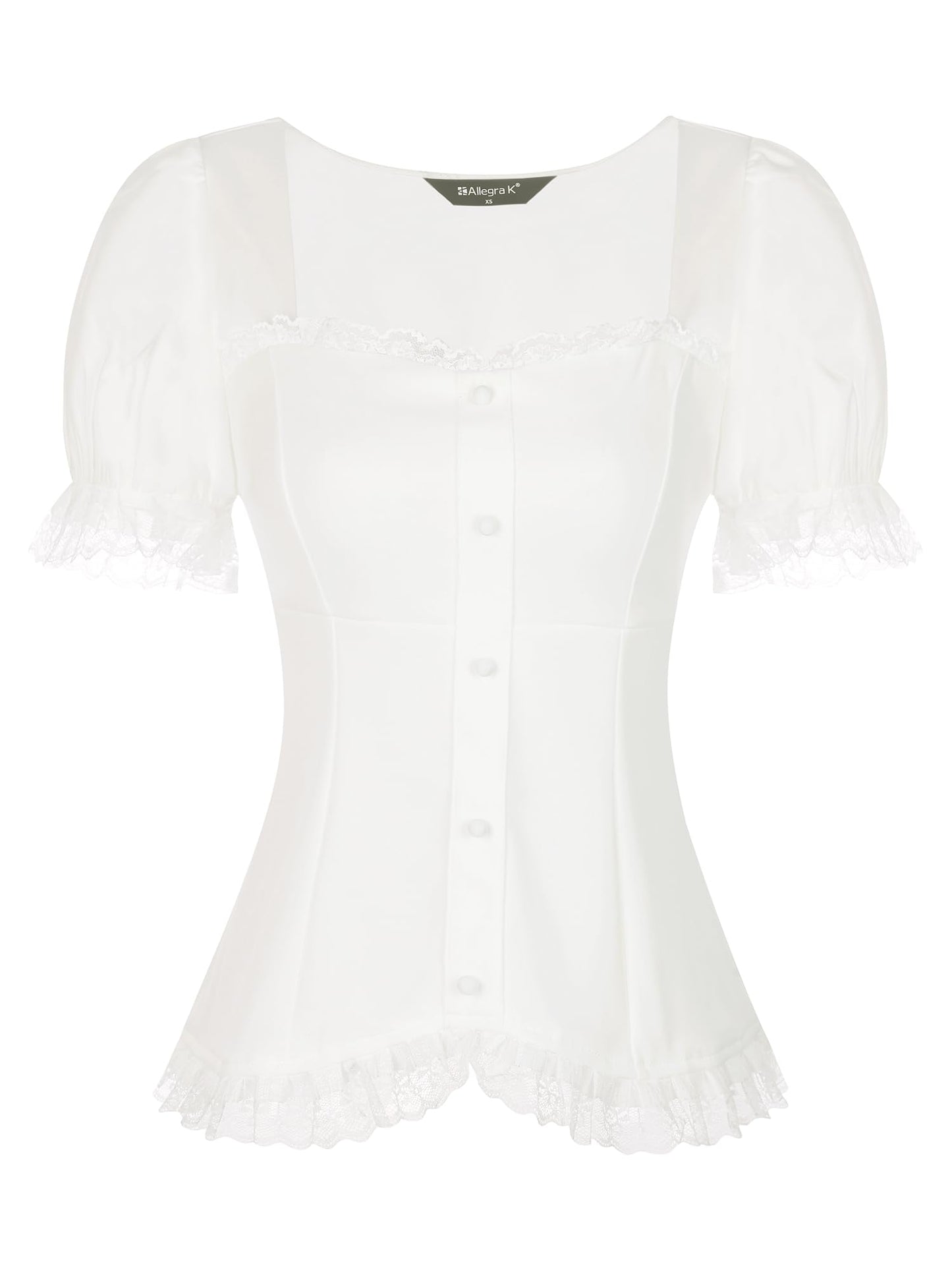 Victorian gothic blouse - dark romantic fashion featuring sweetheart neckline, puff sleeves, and inclusive sizing S-5XL