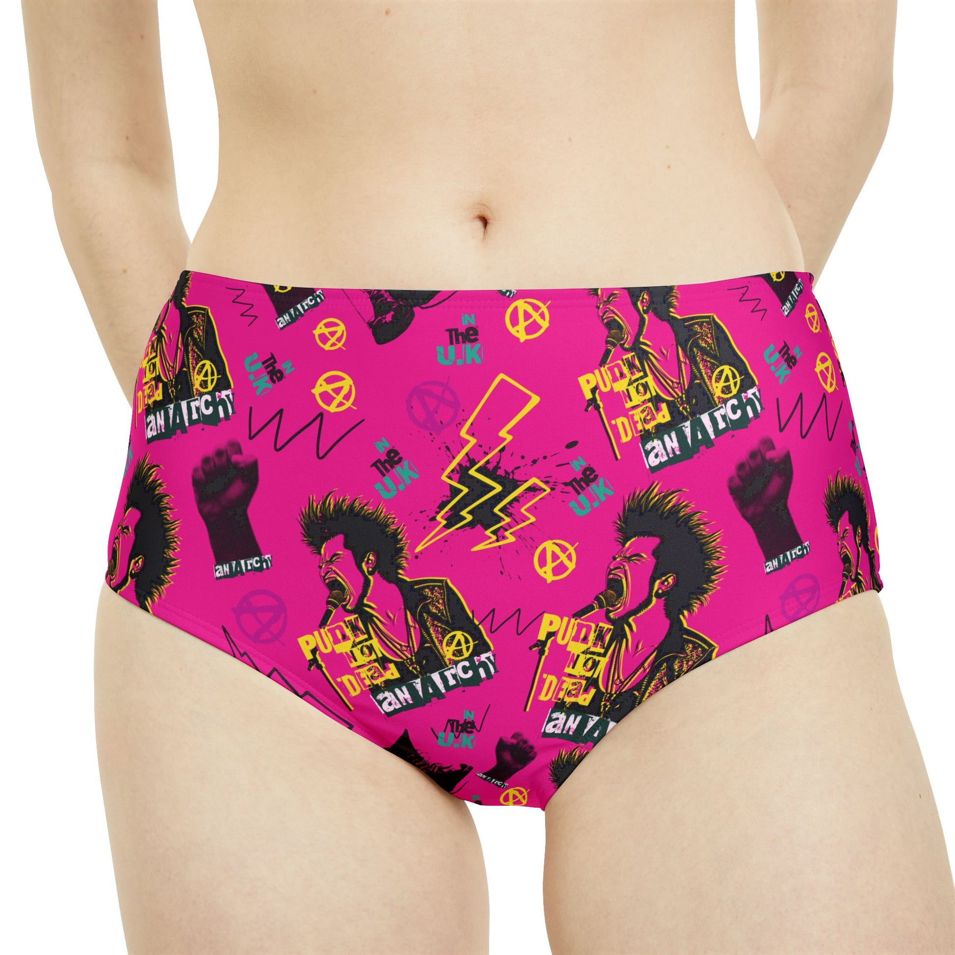 Pink punk high-waist underwear - alternative fashion basics featuring feminine edge and inclusive sizing S-5XL