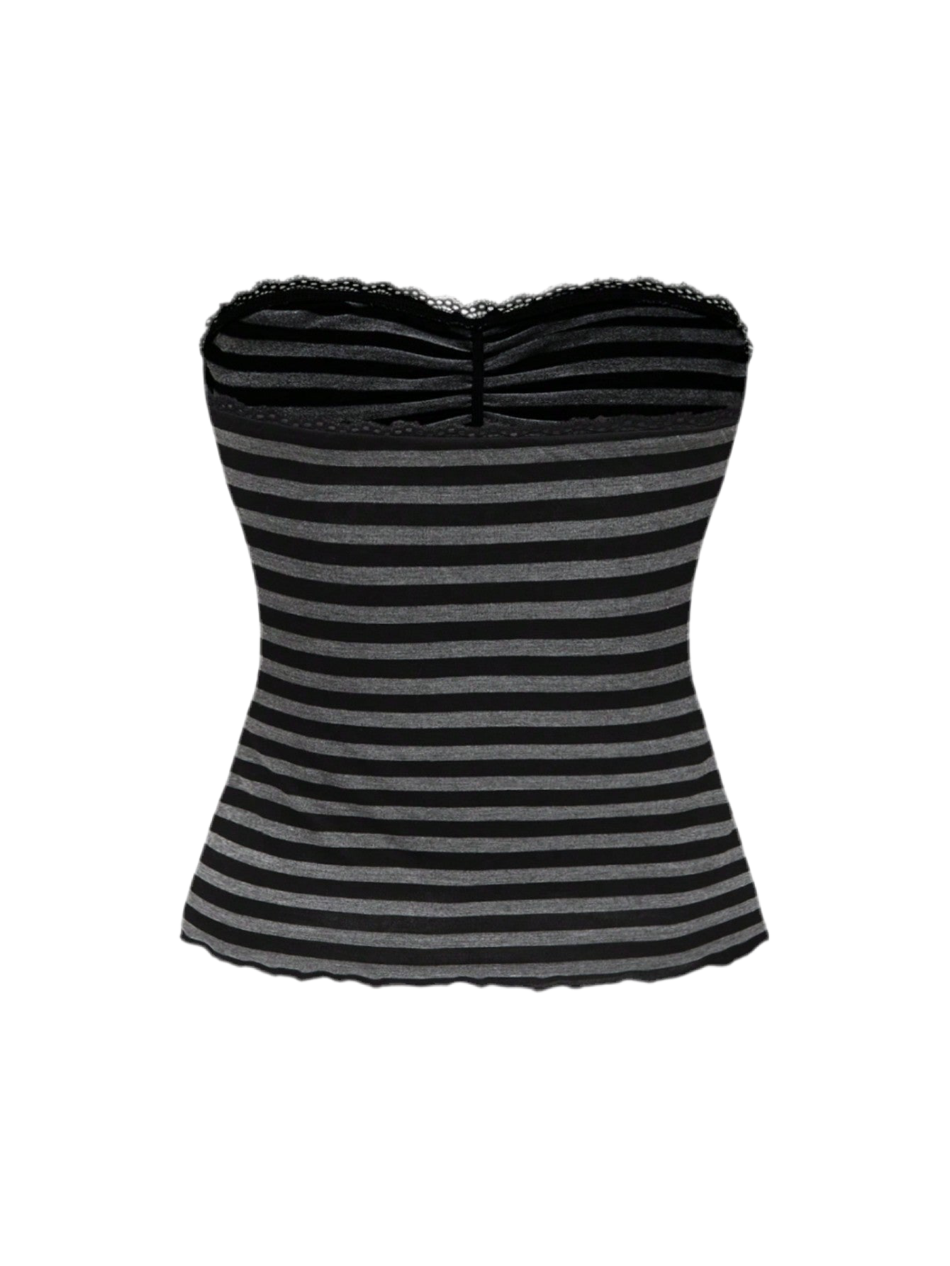 Grunge punk lace bandeau - alternative fashion featuring striped design, bow detail and inclusive sizing S-5XL
