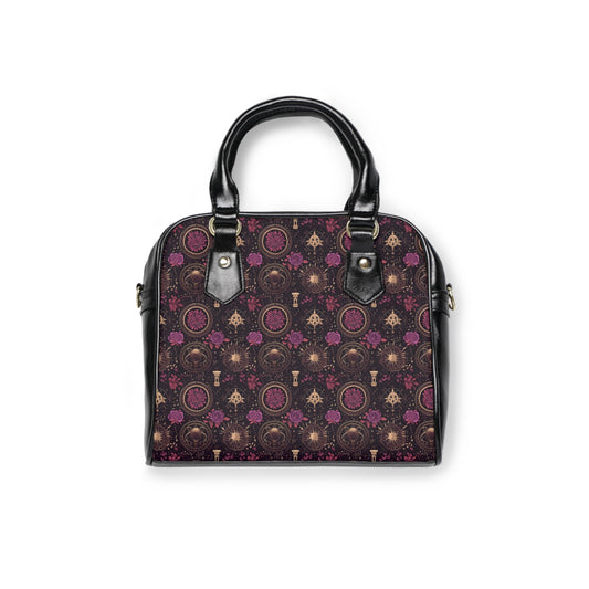 Gothic black handbag with elegant design - alternative fashion accessory featuring sophisticated dark style and practical elegance