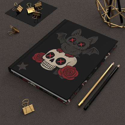 Bat Crazy Love hardcover gothic journal with bat and heart motif
Alternative fashion journal with gothic bat design
Edgy punk rock notebook for writing and sketching