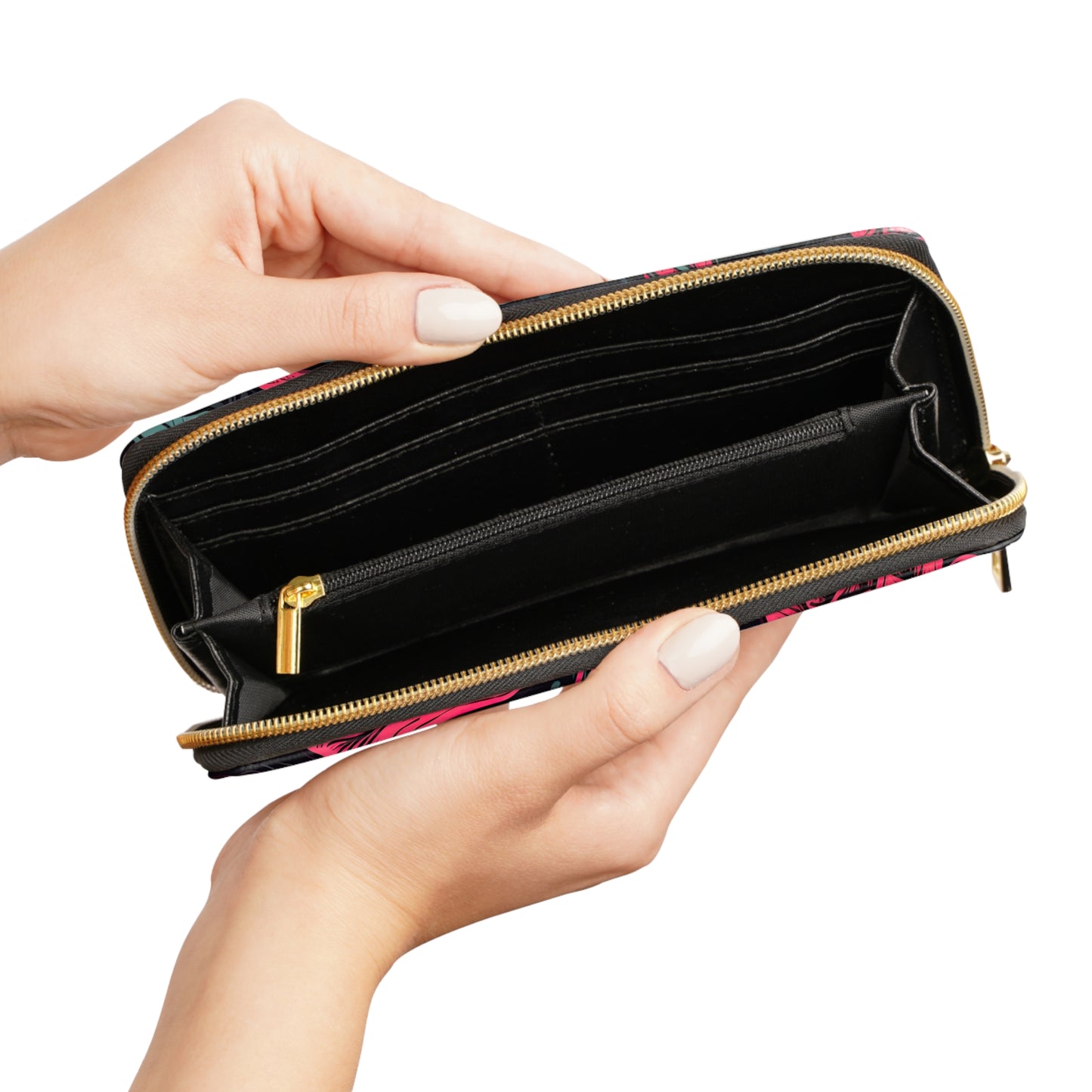 Pink Punk Skull Zippered Wallet
