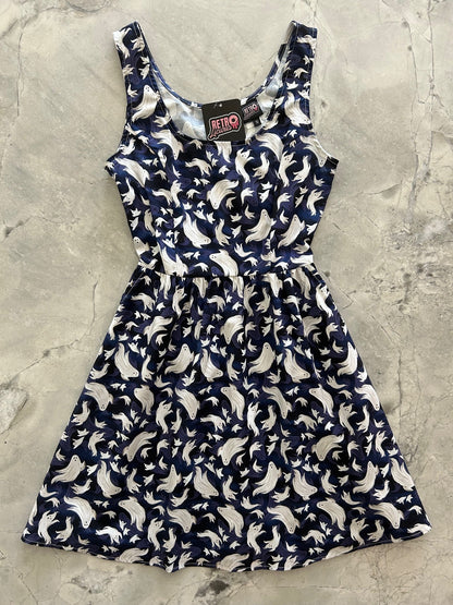 Flying Ghosts Shorter Length Fit & Flare Dress