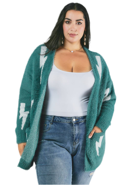 Longline printed gothic cardigan with oversized fit
Grunge-inspired knit cardigan with allover print
Alternative fashion open-front cardigan in gothic style