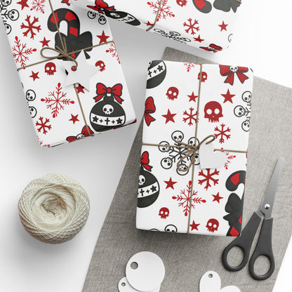 Walking With A Winter Skeleton Holiday Wrapping Paper - Pack of 10