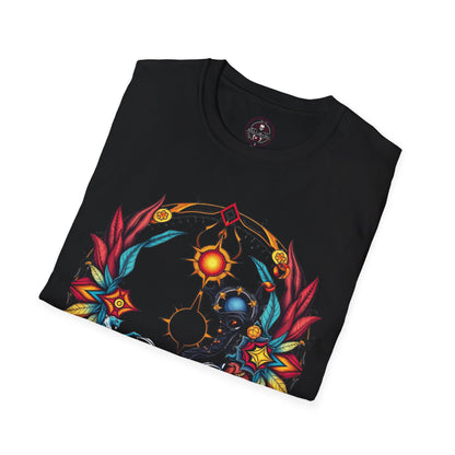 Camiseta gráfica "Atrévete a mirar" con calavera