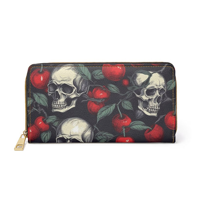 Crimson Skull gothic wallet with red skull motif

Alternative fashion punk rock wallet in crimson

Edgy gothic zip wallet with skull design

 