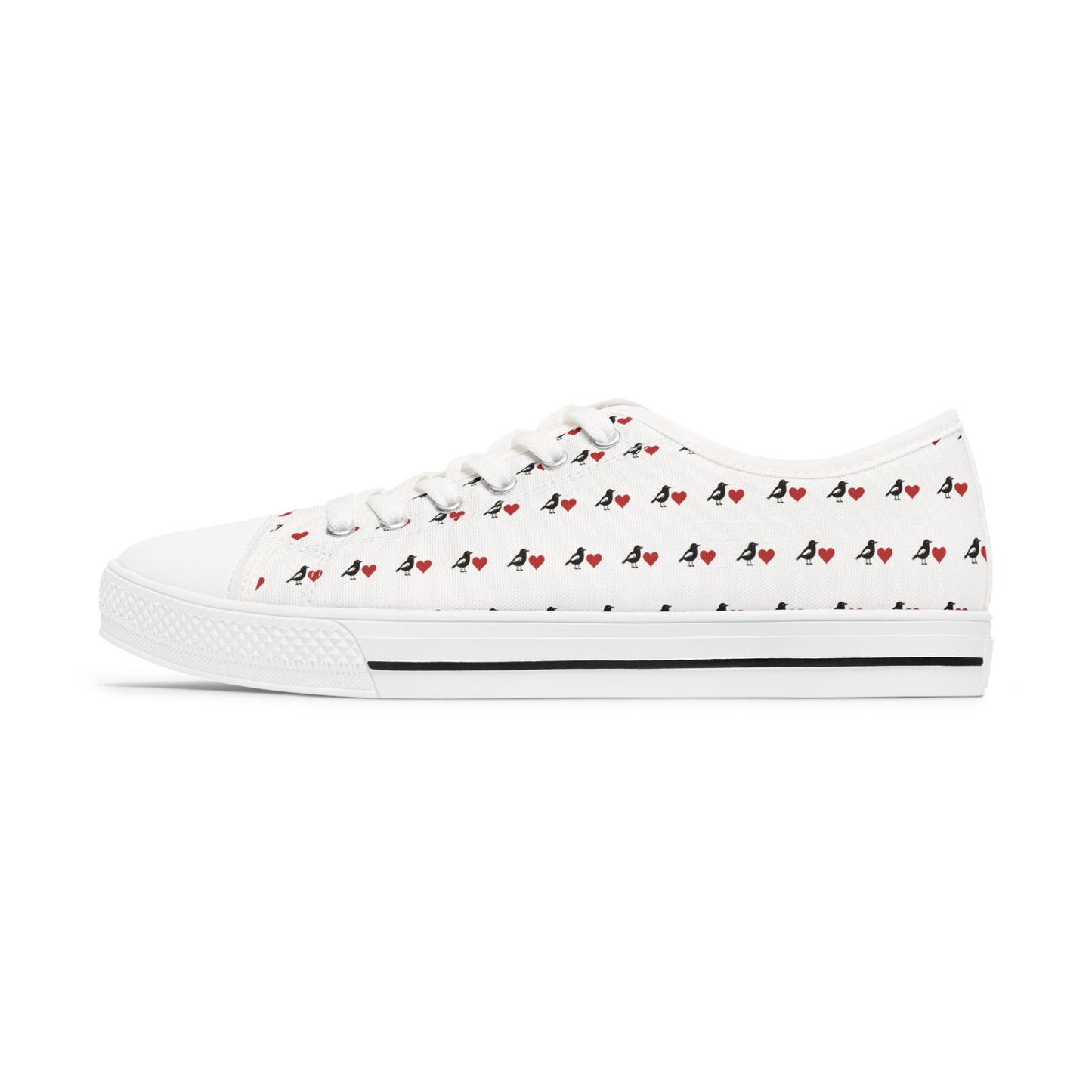 Cute Ravens Hearts Canvas Sneakers