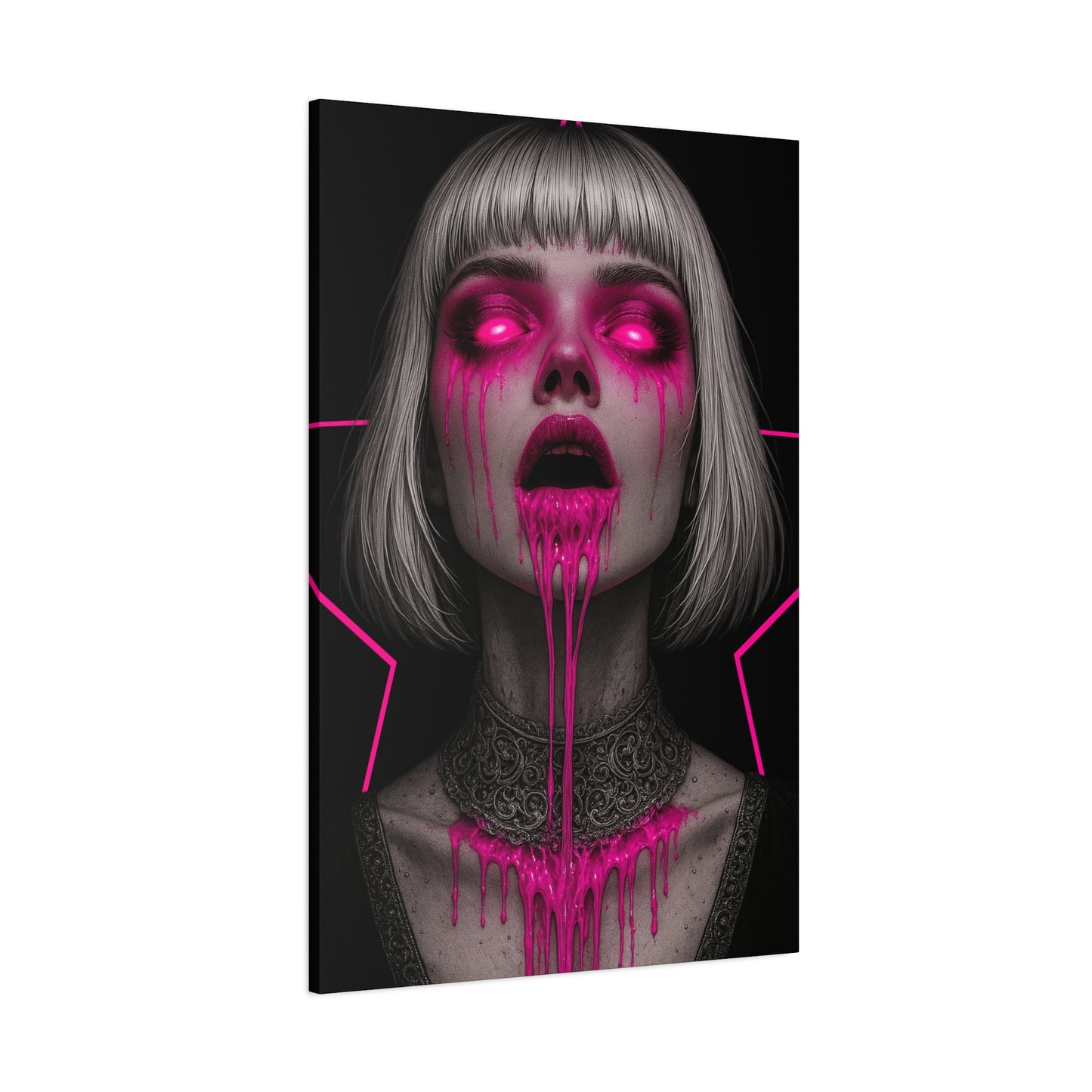 Neon Horror Portrait Canvas