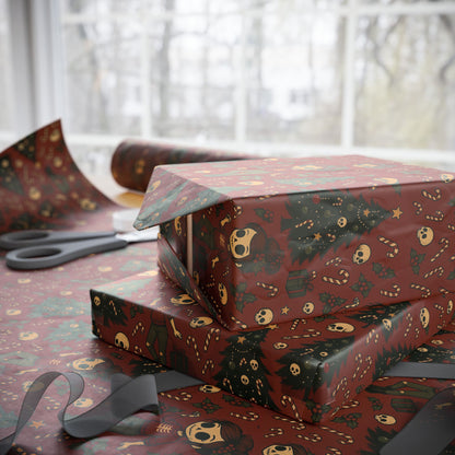 'Miss Sleigh' Gothmas Rebel Skull Gift Wrapping Paper