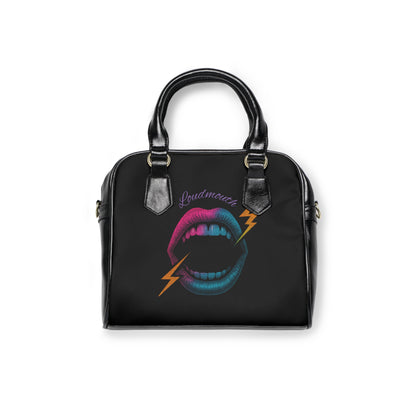Loudmouth gothic handbag with bold motif
Alternative fashion punk rock handbag in structured silhouette
Edgy gothic purse with Loudmouth graphic design
