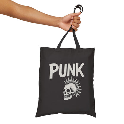 Punk Skull Canvas Tote Bag