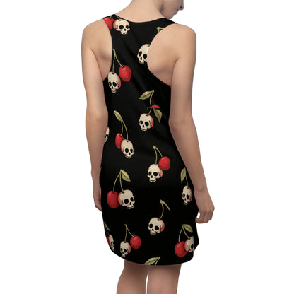 Vestido con espalda nadadora y estampado de calaveras de cereza