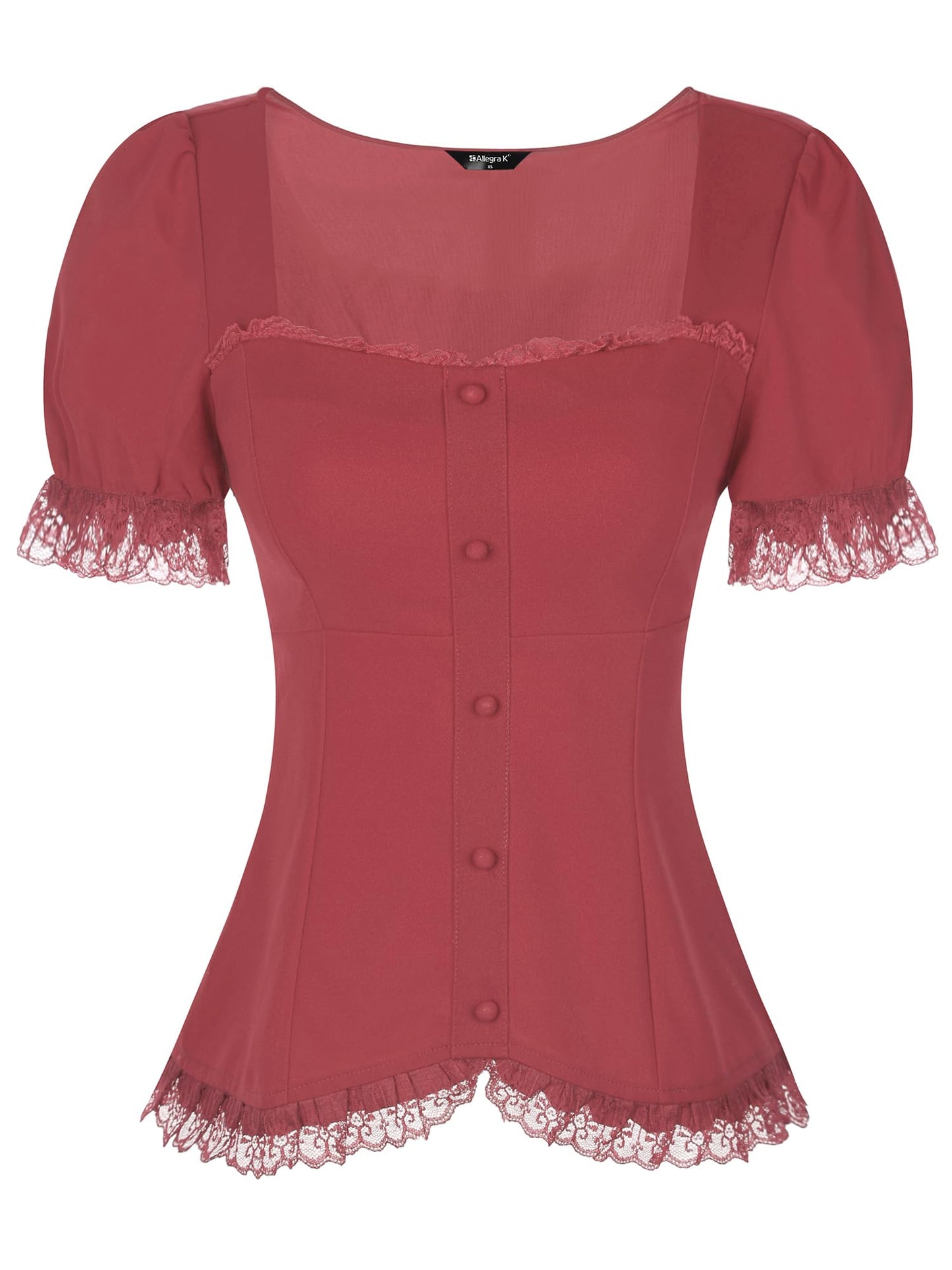 Victorian gothic blouse - dark romantic fashion featuring sweetheart neckline, puff sleeves, and inclusive sizing S-5XL