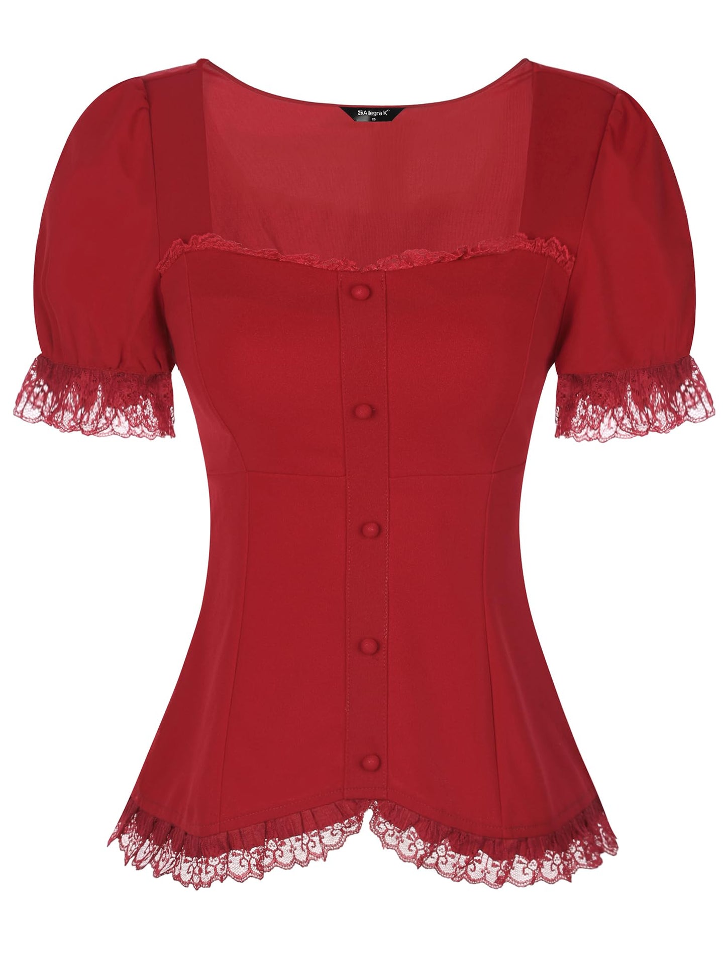 Victorian gothic blouse - dark romantic fashion featuring sweetheart neckline, puff sleeves, and inclusive sizing S-5XL