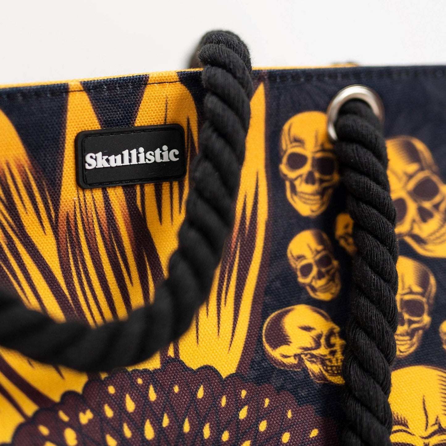 Sunflower Skulls Beach Bag