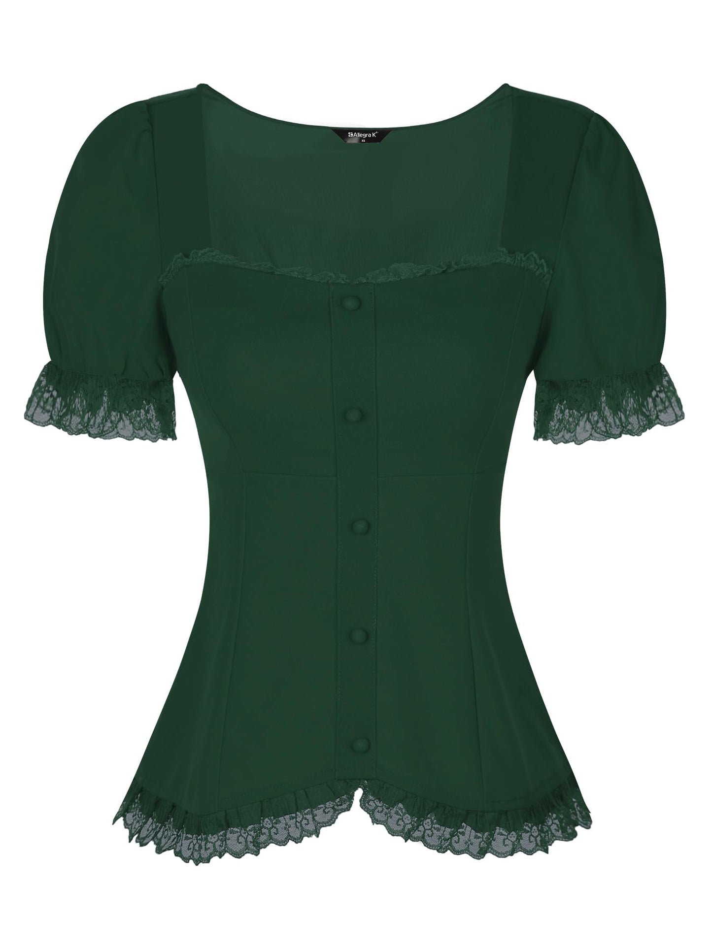 Victorian gothic blouse - dark romantic fashion featuring sweetheart neckline, puff sleeves, and inclusive sizing S-5XL