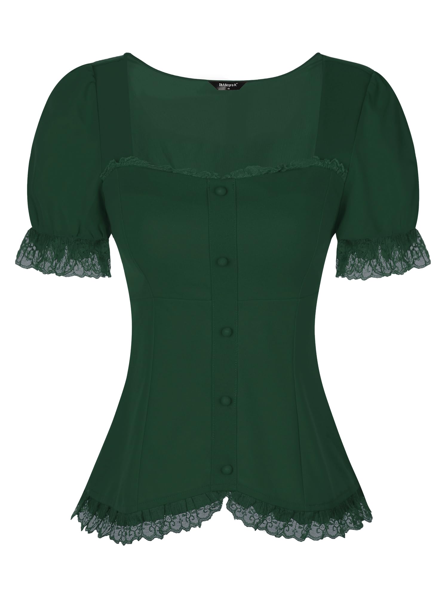 Victorian gothic blouse - dark romantic fashion featuring sweetheart neckline, puff sleeves, and inclusive sizing S-5XL