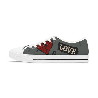 Barbed Love sneakers with gothic barbed heart motif
Edgy punk rock sneakers with barbed-wire heart design
Alternative fashion sneakers with rebellious gothic edge