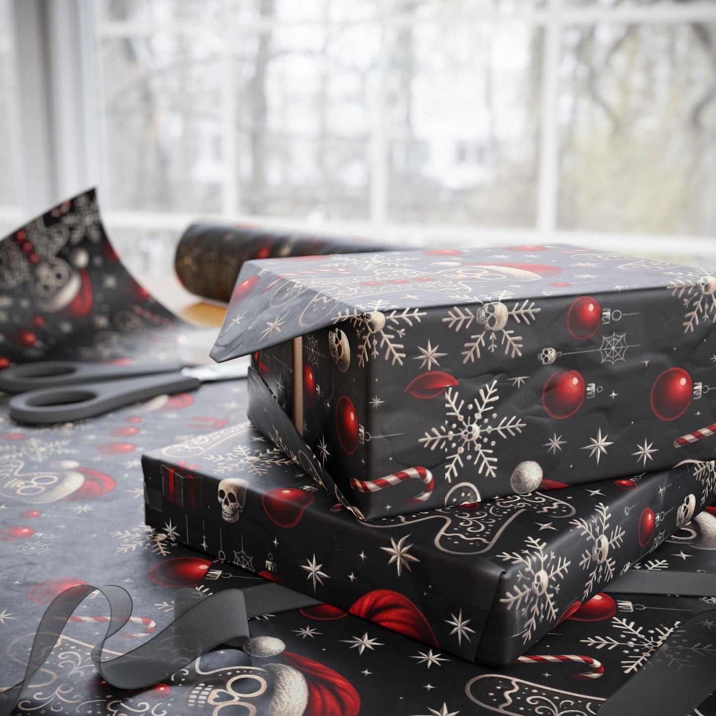 Gothic Holiday Christmas Gift Wrapping Paper