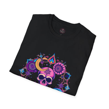 Camiseta gráfica de calavera y luna