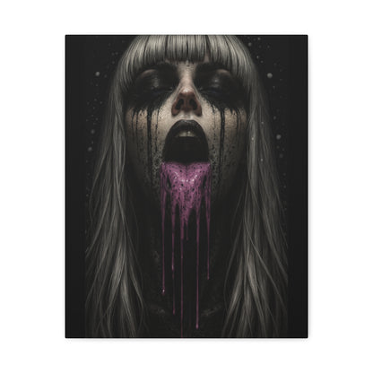 Neon Kiss Matte Canvas Print