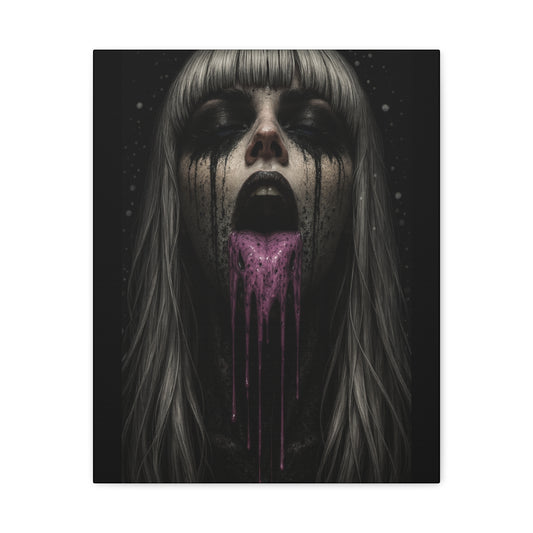 Neon Kiss Matte Canvas Print