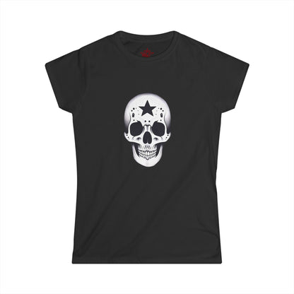 Camiseta gráfica vintage con calavera y estrella