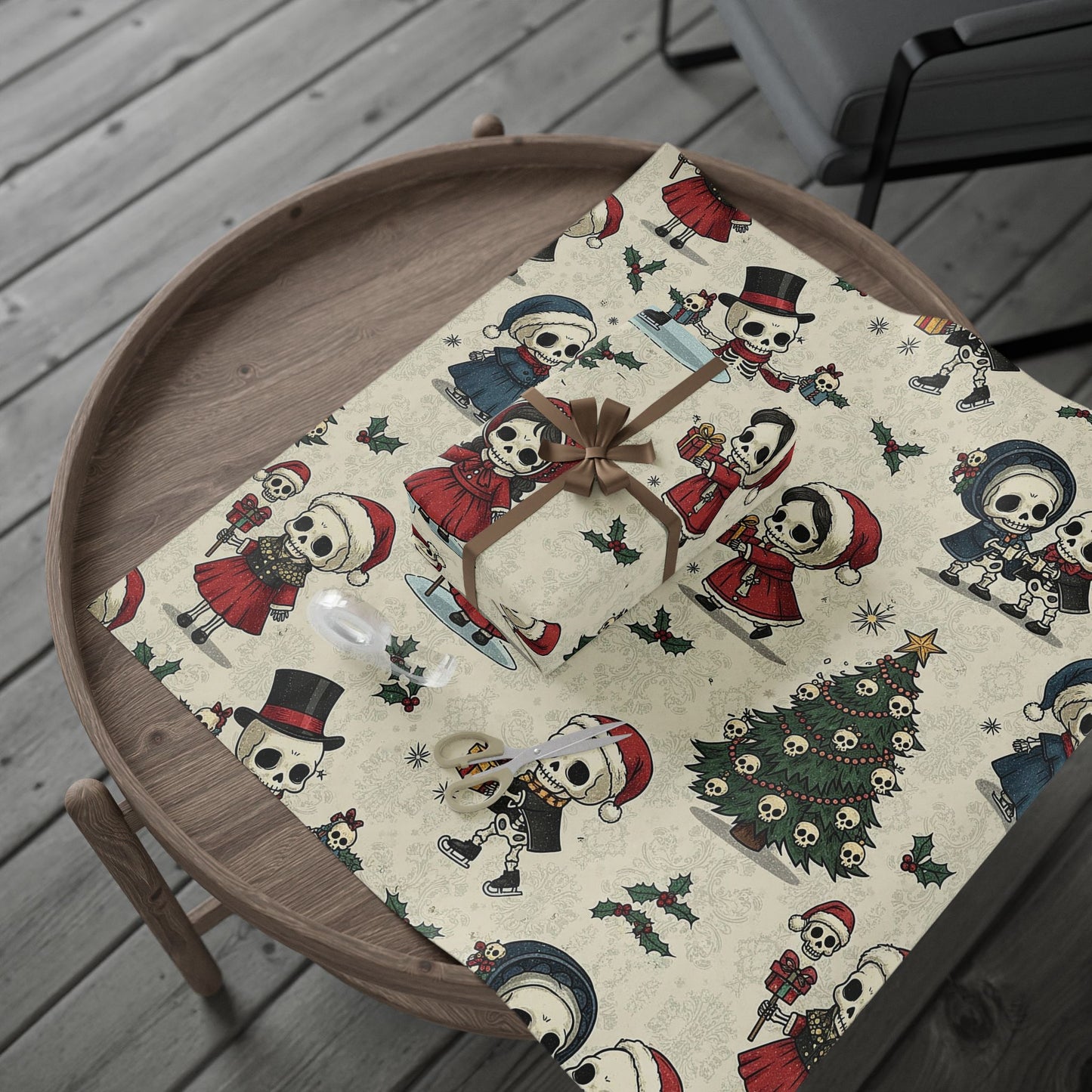 Little Skulls Horror Holiday Wrapping Paper