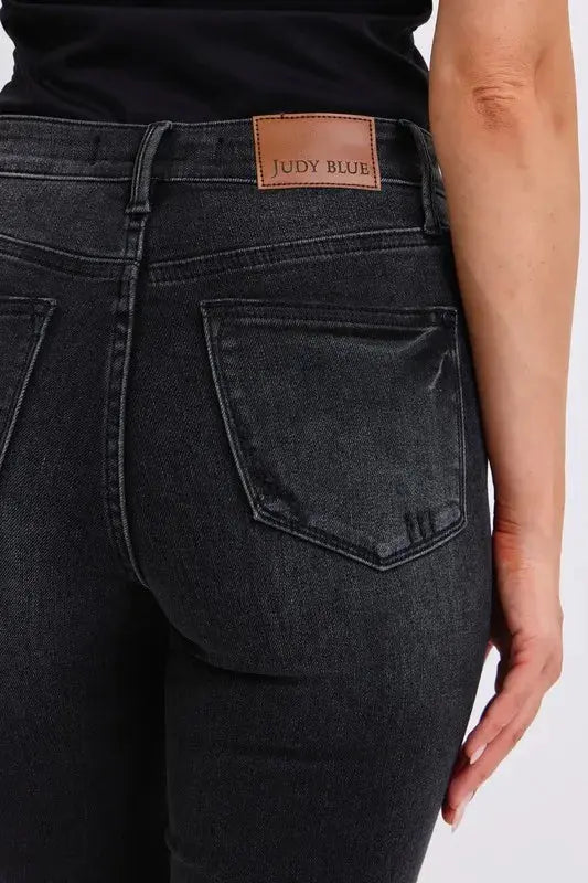 Full Size/Plus Size Mid Rise Tummy Control Skinny Judy Blue Jeans