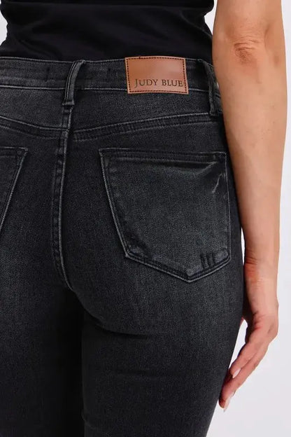 Full Size/Plus Size Mid Rise Tummy Control Skinny Judy Blue Jeans