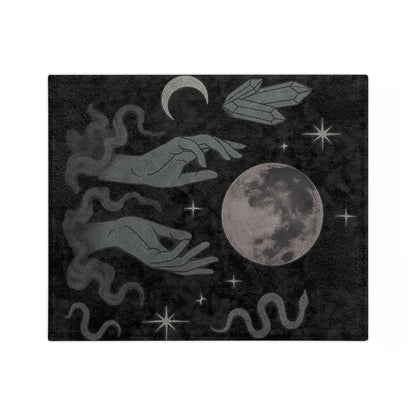 Moonveil gothic blanket with moon and crystal motif
Alternative fashion velveteen blanket for gothic home decor
Edgy punk rock microfiber throw in mystical moon design
