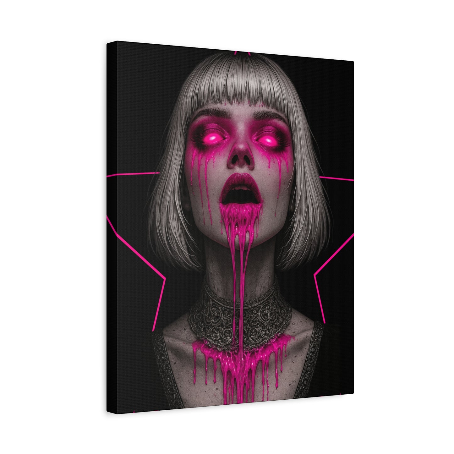 Neon Horror Portrait Canvas