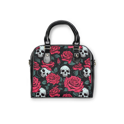 Bolso de mano con calavera punk rosa