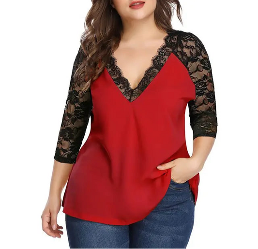 Nightlace gothic lace blouse with long sleeves

Alternative fashion lace top for women

Edgy punk rock lace blouse in black