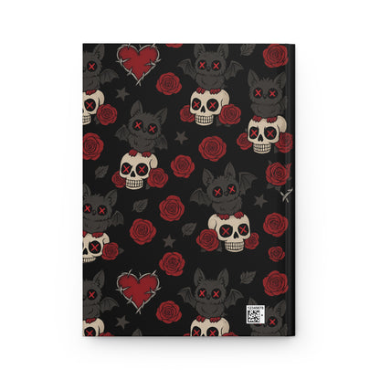 Bat Crazy Love hardcover gothic journal with bat and heart motif
Alternative fashion journal with gothic bat design
Edgy punk rock notebook for writing and sketching