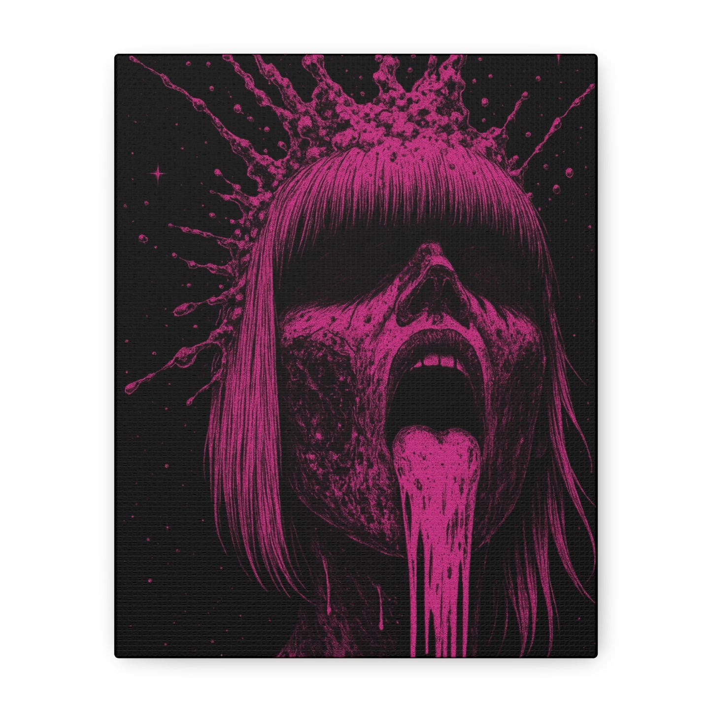 Neon Horror Portrait Canvas